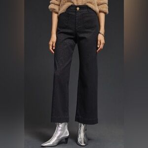 Maeve Anthropologie Skipper Sparkle Jeans Size 28 Tall High-Rise Black Flare